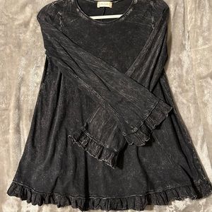 Altar’d State Bell Sleeve Acid Wash Shirt